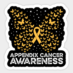 Appendix Cancer Awareness Butterfly Appendix Cancer Sticker